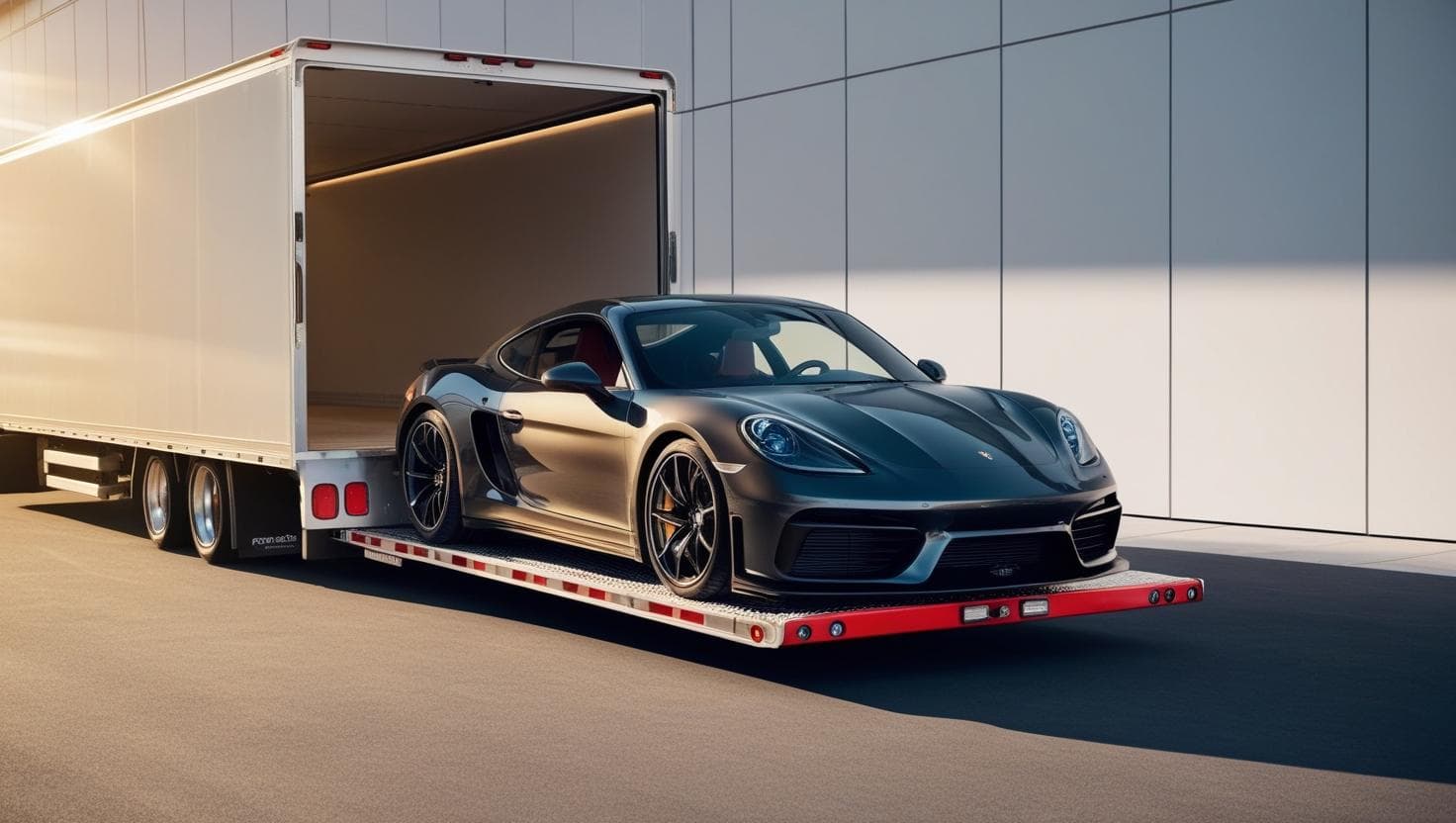 سطحة مغلقة الرياض - نقل سيارة فاخرة داخل حاوية مغلقة محمية